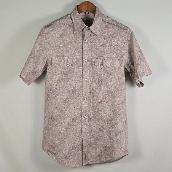 Rafter C Mens Medium Pearl Snap Cowboy Shirt Paisley ProFlex 45 Western Top - Picture 1 of 11